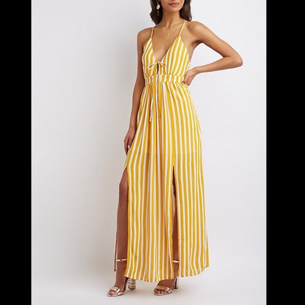 Charlotte Russe striped yellow maxi dress